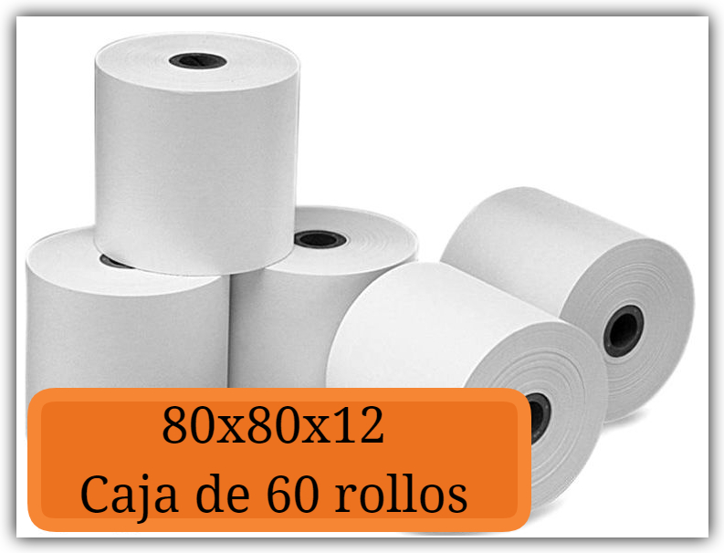 Rollos Papel Térmico 80x80 (60 unidades)